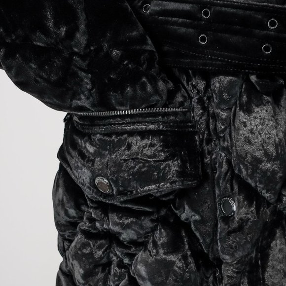 Burberry Black Silk Velvet Puffer Jacket - Picture 8 of 16